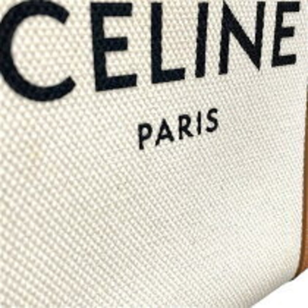 Celine Vertical Cabas natural tan canvas leather - Picture 6 of 7